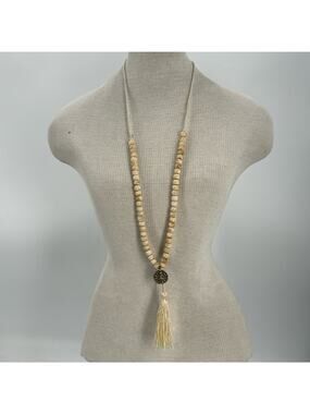 Lena Bernard tan tassel beaded shiva necklace